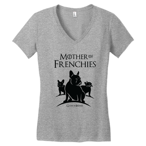 'Mother of Frenchies' Triple Threat V-Neck T-Shirt (women's)