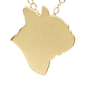 Frenchie Face Gold or Silver Pendant Necklace