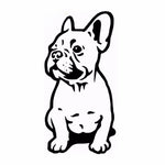 Seated French Bulldog Vinyl Decal