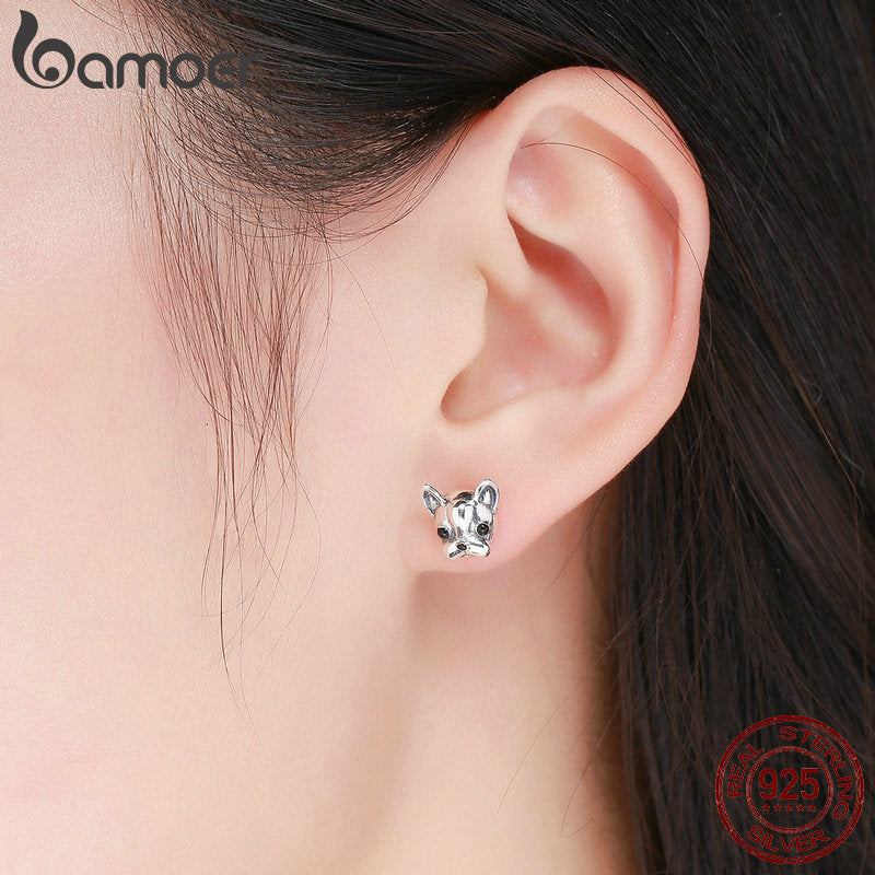 Frenchie Face Stud Earrings