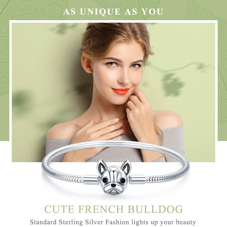 Frenchie Face Charm Bracelet