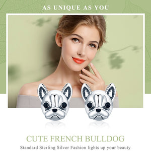 Frenchie Face Stud Earrings