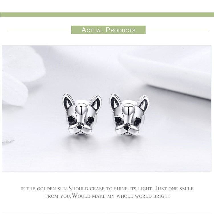 Frenchie Face Stud Earrings