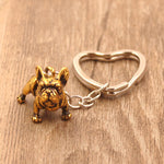 Key To My Heart Vintage Frenchie Keychain