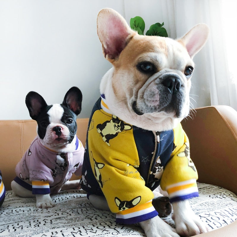 Party Print Athletic Style Frenchie Jacket