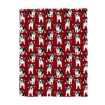 'Frenchie In Spectacles' Patterned Print Fleece Throw