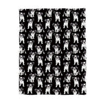 'Frenchie In Spectacles' Patterned Print Fleece Throw